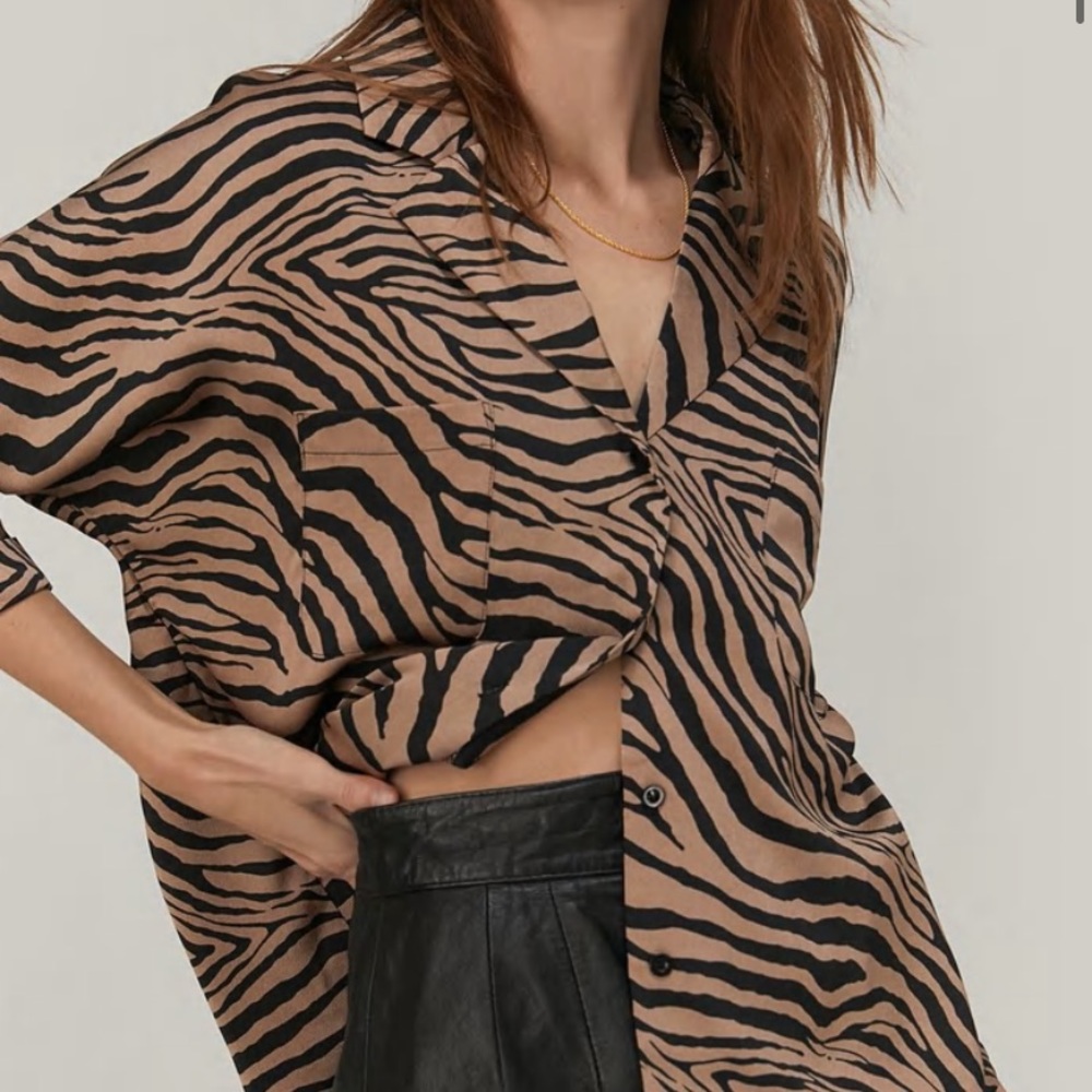 Nasty Gal Zebra Shirt